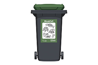 Biotonne mit grünem Deckel