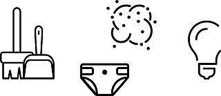 Abbildung mit Beispielen von Wertstoffen