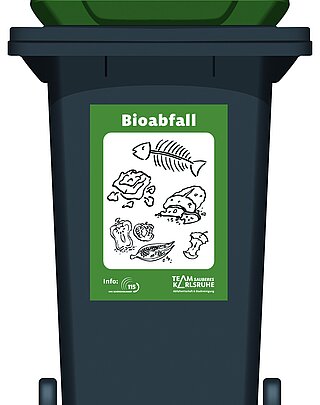 Biotonne mit grünem Deckel