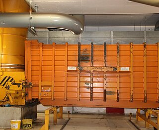 Ein Container der pneumatische Müllentsorgung des Teams Sauberes Karlsruhe.