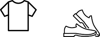 Zeichnung mit einem T-Shirt und einem Paar Schuhe