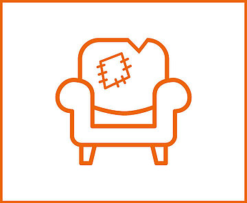 Icon zeigt einen beschädigten einen Sessel