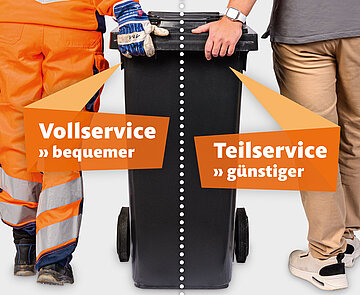 Plakat zum Vollservice und Teilservice